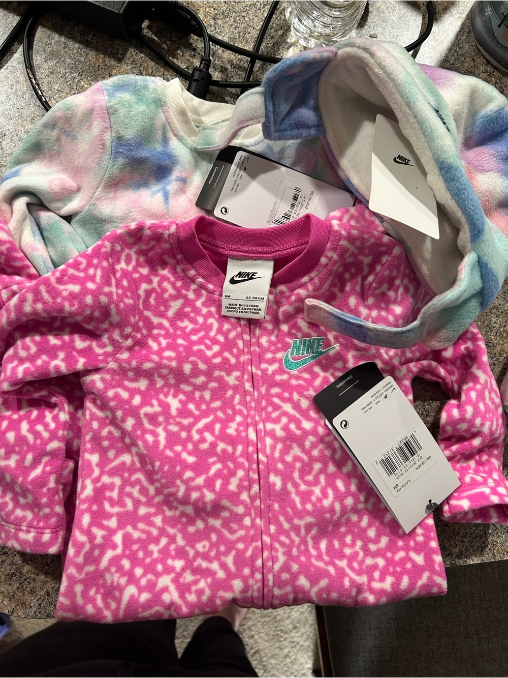 Nike Pink & Teal Fleece Onesies